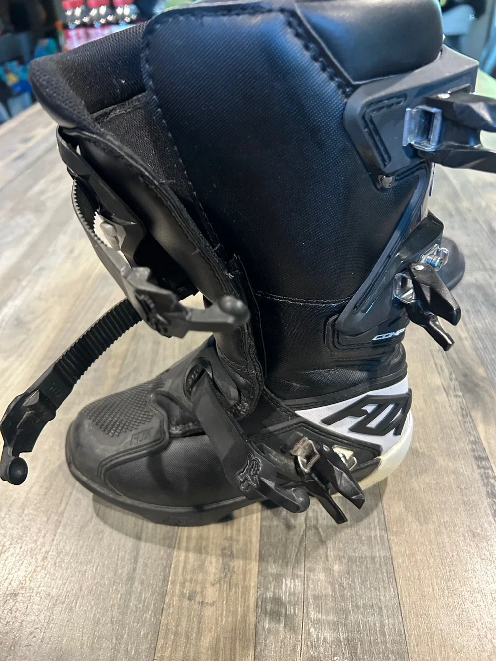 Fox Kids Black Boots with White Logo Accents